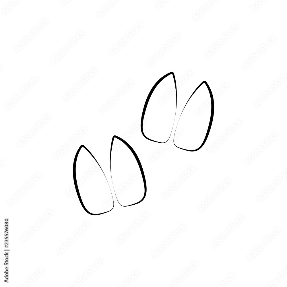 Poster goat tracks icon. element of animal track for mobile concept and web apps. hand drawn goat tracks ic