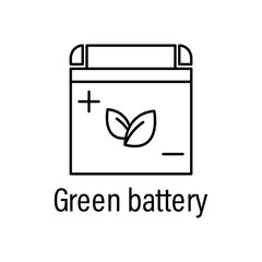 battery, energy outline icon with name