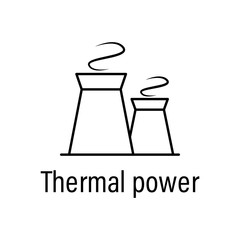 thermal power outline icon with name