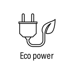 eco power outline icon with name