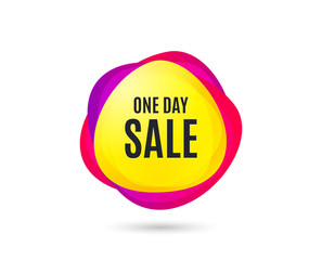 One day Sale. Special offer price sign. Advertising Discounts symbol. Gradient sales tag. Abstract shopping banner. Template for design. One day sale vector