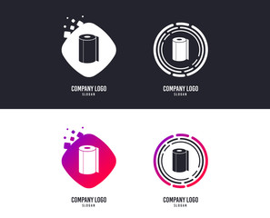 Logotype concept. Paper towel sign icon. Kitchen roll symbol. Logo design. Colorful buttons with icons. Vector