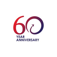 60 Year Anniversary Vector Template Design Illustration