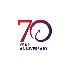 70 Year Anniversary Vector Template Design Illustration