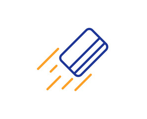 Credit card line icon. Payment sign. Finance symbol. Colorful outline concept. Blue and orange thin line color icon. Credit card Vector