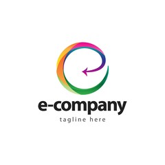 E Company Logo Vector Template Design Illustration