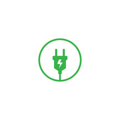 Electricity icon or logo with a power outlet vector design template
