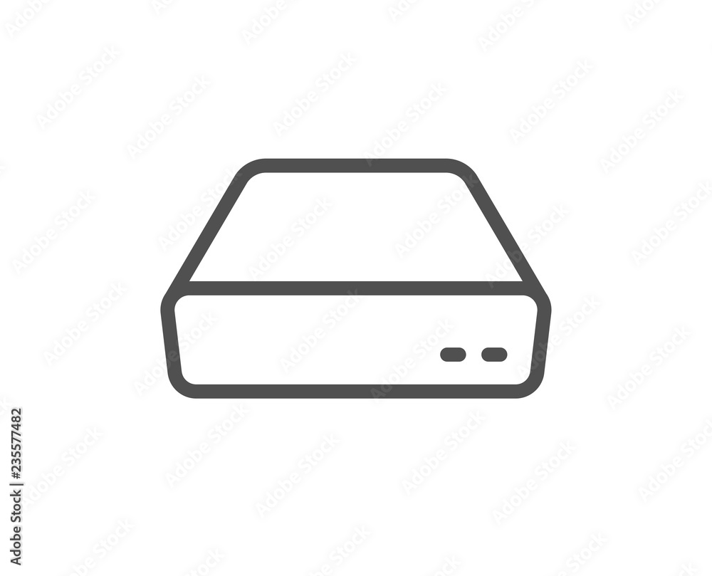 Poster mini pc line icon. small computer device sign. quality design flat app element. editable stroke mini