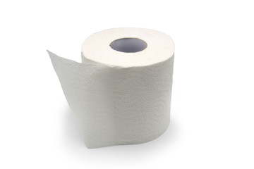 Paper roll - Realistic paper roll on white background. Blank white kitchen towel, toilet paper roll, cash register tape, thermal fax roll. 