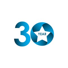 30 Year Anniversary Vector Template Design Illustration