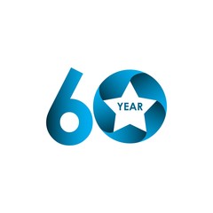 60 Year Anniversary Vector Template Design Illustration