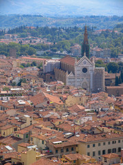 Scenic view of the red tile roofs of Florence, Italy