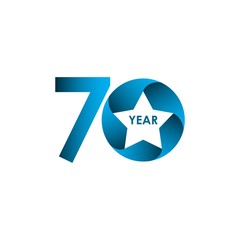 70 Year Anniversary Vector Template Design Illustration