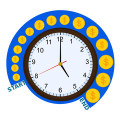 Isolated business time display success profit money , target concept