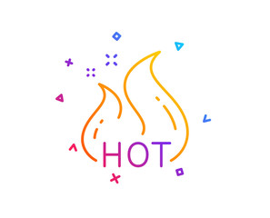 Hot sale line icon. Shopping flame sign. Clearance symbol. Gradient line button. Hot sale icon design. Colorful geometric shapes. Vector