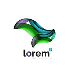 Geometric abstract business icon template, smooth shape