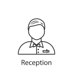 Reception assistance icon. Element of profession avatar icon for mobile concept and web apps. Detailed Reception assistance icon can be used for web and mobile