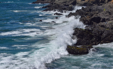 Waves crashing in high surf on the N. California coast