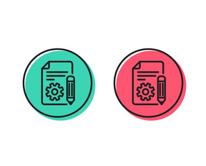 Documentation line icon. Technical instruction sign. Positive and negative circle buttons concept. Good or bad symbols. Documentation Vector