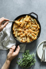 Homemade baked vegan Mac n Cheese