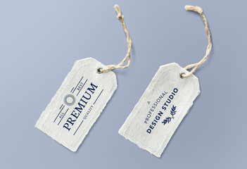 Natural cotton cloth label mockup