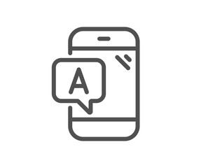 Ab testing line icon. Ui phone test sign. Quality design flat app element. Editable stroke Ab testing icon. Vector