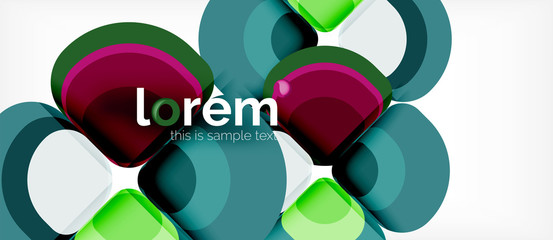 Fototapeta premium Round triangles geometric shapes composition