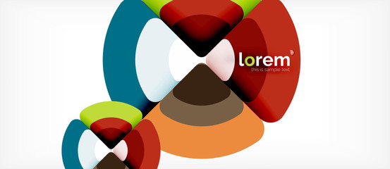 Obraz premium Circles and triangles geometric abstract background. Trendy abstract layout template for business or technology presentation or web brochure cover, wallpaper