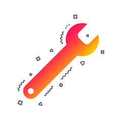 Wrench key sign icon. Service tool symbol. Colorful geometric shapes. Gradient wrench icon design.  Vector