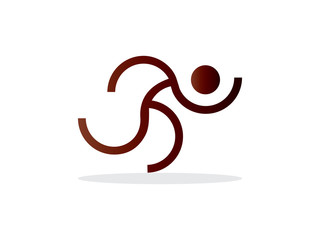 A symbol of Strong man running so fast