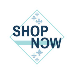 Shop now winter design vector