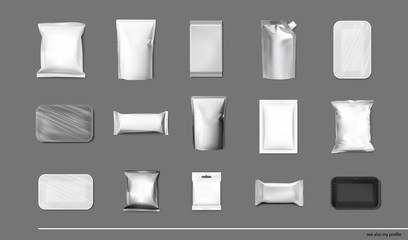 Set of packaging mockups isolated on white background. Vector illustration isolated on white background, ready and simple to use for your design. Quickly allow you to present your idea. EPS10.