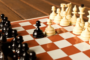 The beginning of the chess game. The concept of the game of chess