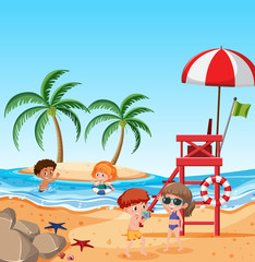 Children at the beach