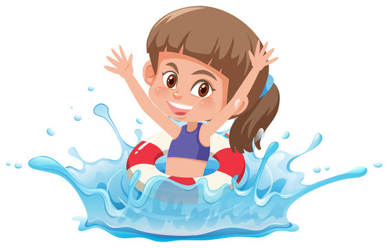 Girl swimming in the pool