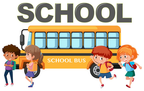 Isolated student and school bus