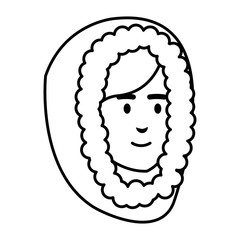 beautiful woman head with santa hat