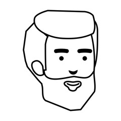 Obraz na płótnie Canvas young man with beard head avatar character