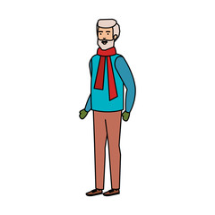grandfather with christmas clothes