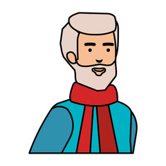 grandfather with christmas clothes