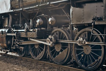 Fototapeta na wymiar Steam Locomotive Closeup