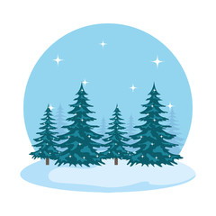 Obraz premium day snowscape field scene
