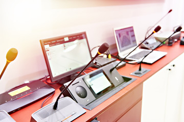 Microphones of digital conference systems
