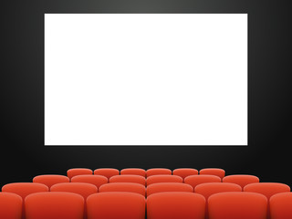 Empty cinema hall armchair movie theatre realistic interior design vector illustration