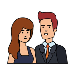 Fototapeta premium business couple avatars characters