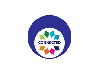 Connected people. Social concept vector logo design template. Teamwork symbol. Social Network. Community icon.