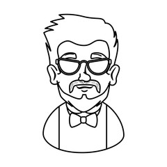 Fototapeta premium man hipster with mustache and glasses