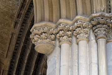 The antique bas-reliefs. The pattern of shapes. Selimiye mosque (former Hagia Sophia). Nicosia. The Turkish Republic Of Northern Cyprus.