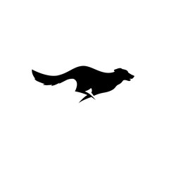 Obraz premium running jumping dog logo vector silhouette K9 training