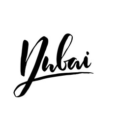 Dubai. Modern brush lettering design. Vector illustration.
